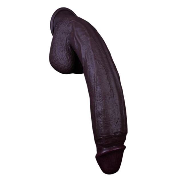 15" Ultra-Thick Silicone Dildo – Color Options Available (Flesh/Brown/Dark Coffee)