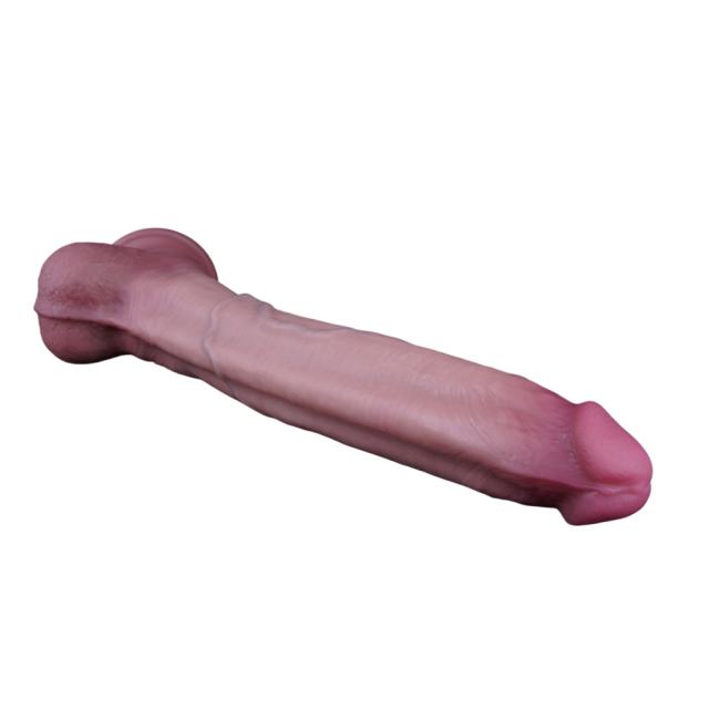 15" Realistic Silicone Dildo – Color Options Available (Flesh/Brown/Dark Brown)