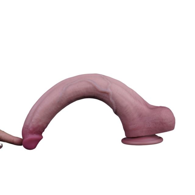 15" Realistic Silicone Dildo – Color Options Available (Flesh/Brown/Dark Brown)