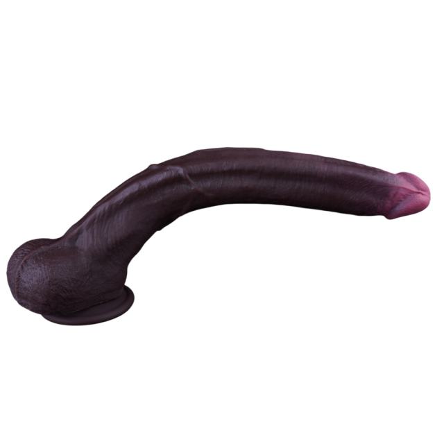 15" Realistic Silicone Dildo – Color Options Available (Flesh/Brown/Dark Brown)