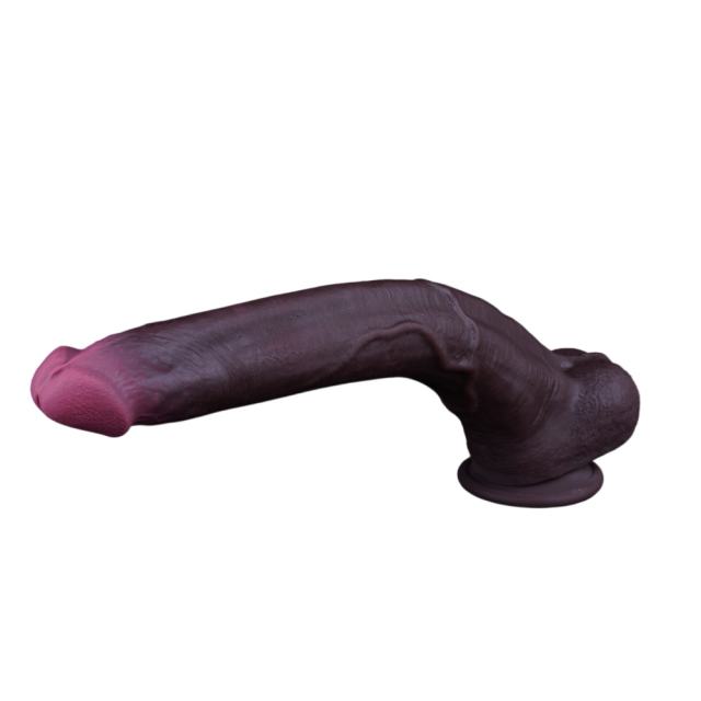 15" Realistic Silicone Dildo – Color Options Available (Flesh/Brown/Dark Brown)