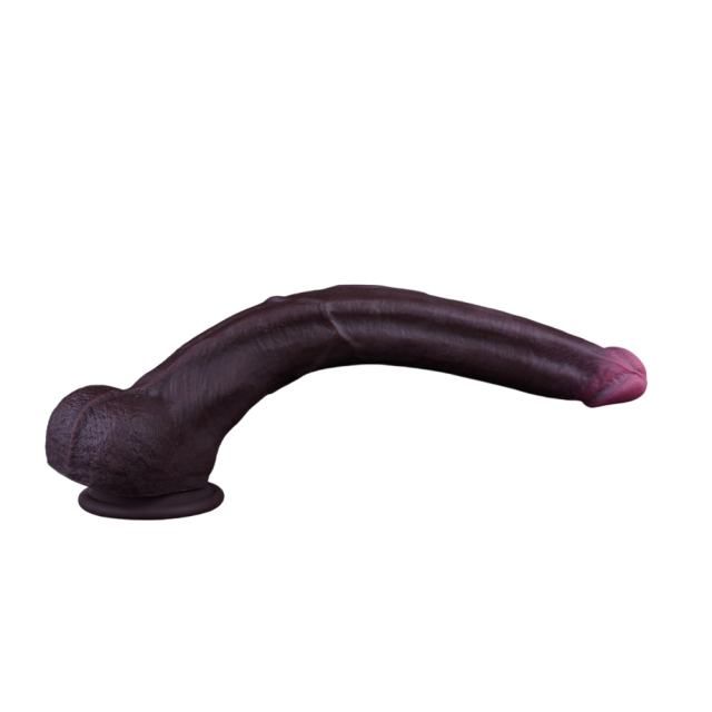 15" Realistic Silicone Dildo – Color Options Available (Flesh/Brown/Dark Brown)