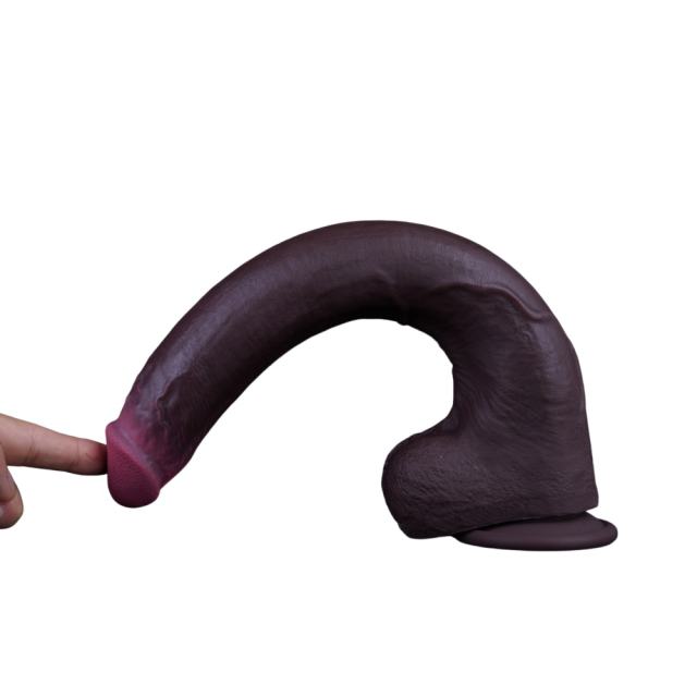 15" Realistic Silicone Dildo – Color Options Available (Flesh/Brown/Dark Brown)