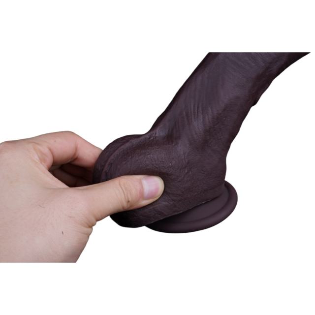 15" Realistic Silicone Dildo – Color Options Available (Flesh/Brown/Dark Brown)