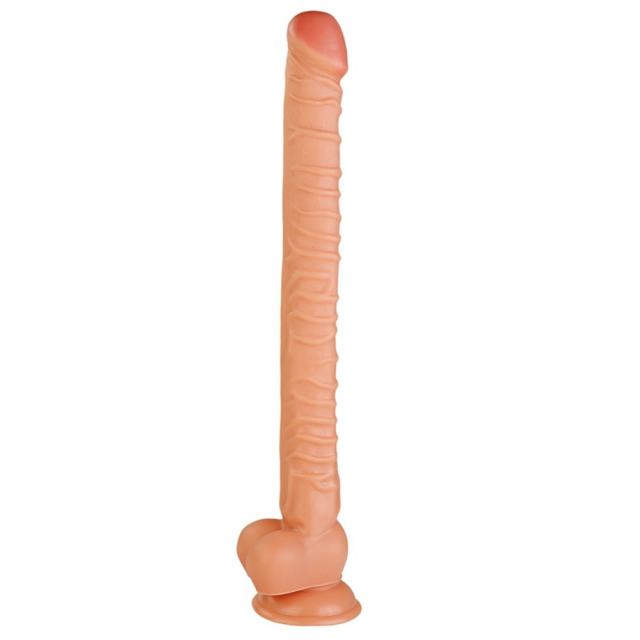 16.5" Realistic PVC Dildo – Color Options Available (Black/Flesh/Brown/Dark Brow)