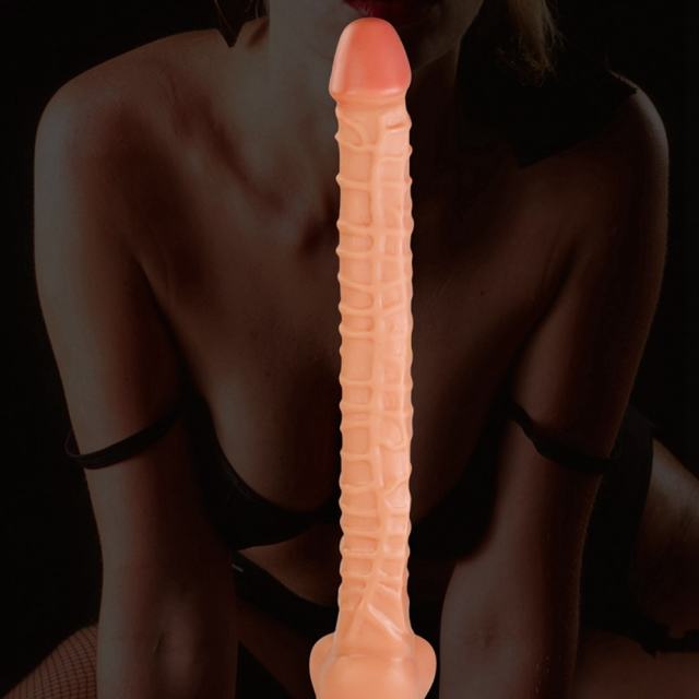 16.5" Realistic PVC Dildo – Color Options Available (Black/Flesh/Brown/Dark Brow)