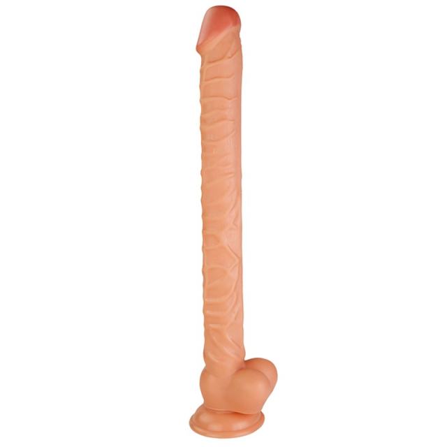 16.5" Realistic PVC Dildo – Color Options Available (Black/Flesh/Brown/Dark Brow)