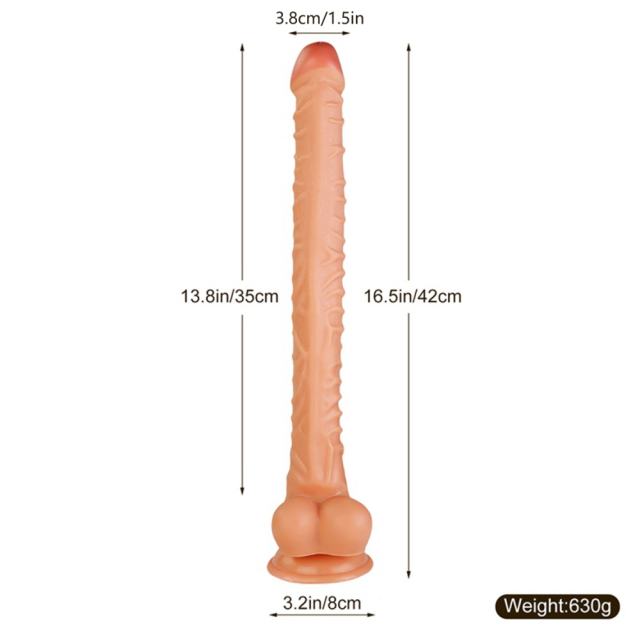 16.5" Realistic PVC Dildo – Color Options Available (Black/Flesh/Brown/Dark Brow)