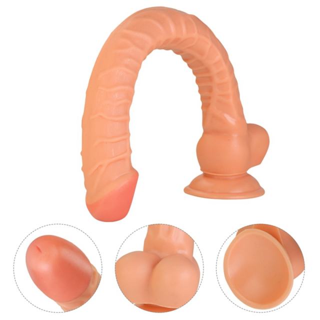 16.5" Realistic PVC Dildo – Color Options Available (Black/Flesh/Brown/Dark Brow)