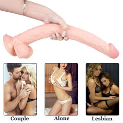 15" Realistic PVC Dildo – Color Options Available (Black/Flesh/Brown/Dark Brow)