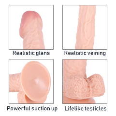 15" Realistic PVC Dildo – Color Options Available (Black/Flesh/Brown/Dark Brow)