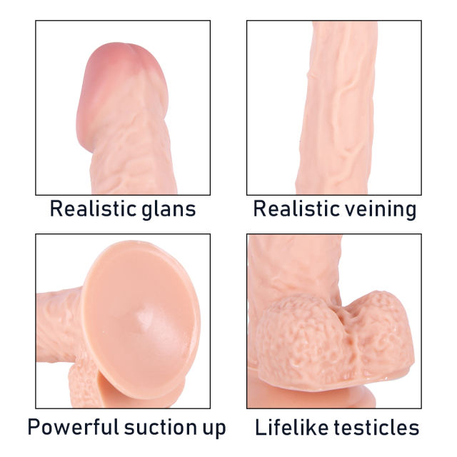 15" Realistic PVC Dildo – Color Options Available (Black/Flesh/Brown/Dark Brow)
