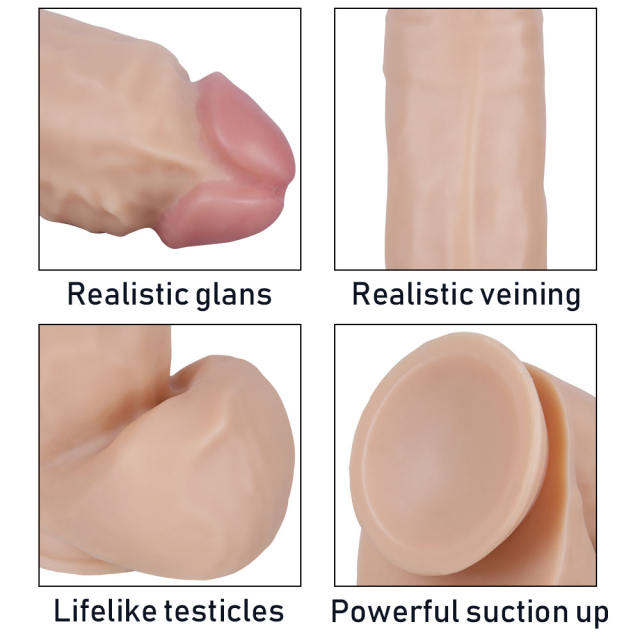14.6" Ultra-Thick PVC Dildo – Color Options Available (Black/Flesh/Brown/Dark Brow)