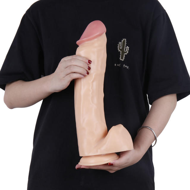 14.6" Ultra-Thick PVC Dildo – Color Options Available (Black/Flesh/Brown/Dark Brow)