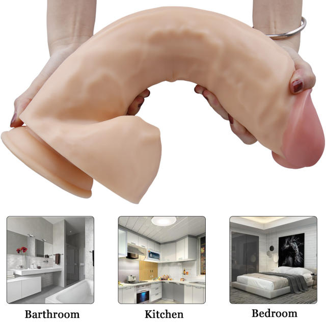 14.6" Ultra-Thick PVC Dildo – Color Options Available (Black/Flesh/Brown/Dark Brow)