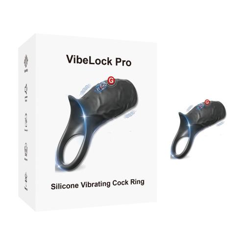 10-Speed Black Medical-Grade Silicone Rechargeable Vibrating Cock Ring with USB Magnetic Charging