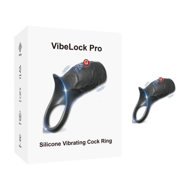 10-Speed Black Medical-Grade Silicone Rechargeable Vibrating Cock Ring with USB Magnetic Charging