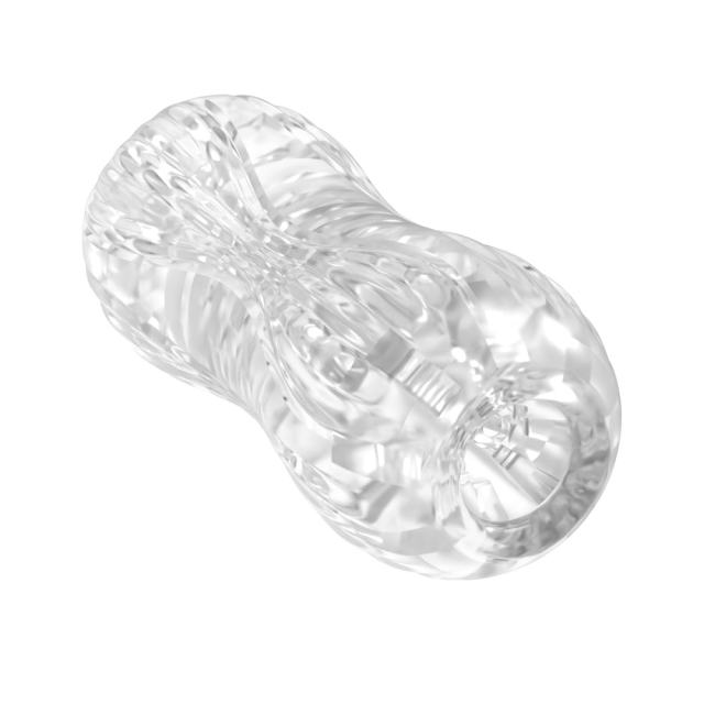 5.0" Clear Male Stroker-XX Soft ClearTPE Male Masturbator – Handheld Pocket Stroker with String Line Texture for Men's Training & Solo Pleasure