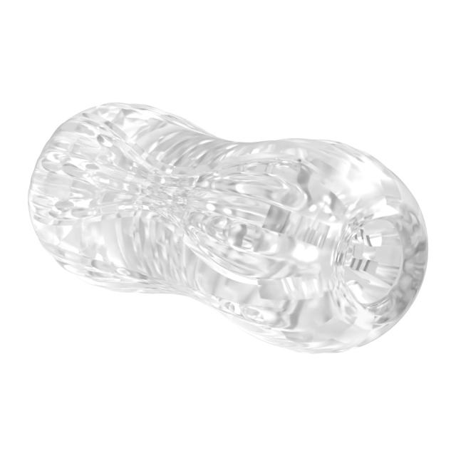 5.0" Clear Male Stroker-XX Soft ClearTPE Male Masturbator – Handheld Pocket Stroker with String Line Texture for Men's Training & Solo Pleasure