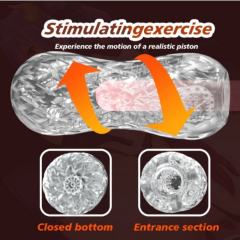5.0" Clear Male Stroker-TJ Soft ClearTPE Male Masturbator – Handheld Pocket Stroker with Stimulating Protrusion Texture for Men's Training & Solo Pleasure