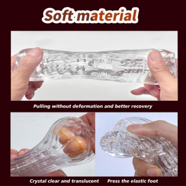 5.0" Clear Male Stroker-TJ Soft ClearTPE Male Masturbator – Handheld Pocket Stroker with Stimulating Protrusion Texture for Men's Training & Solo Pleasure