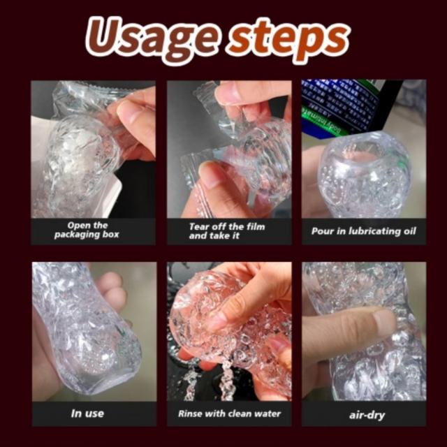 5.0" Clear Male Stroker-TJ Soft ClearTPE Male Masturbator – Handheld Pocket Stroker with Stimulating Protrusion Texture for Men's Training & Solo Pleasure