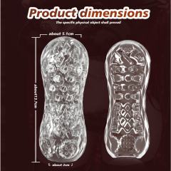 5.0" Clear Male Stroker-TJ Soft ClearTPE Male Masturbator – Handheld Pocket Stroker with Stimulating Protrusion Texture for Men's Training & Solo Pleasure