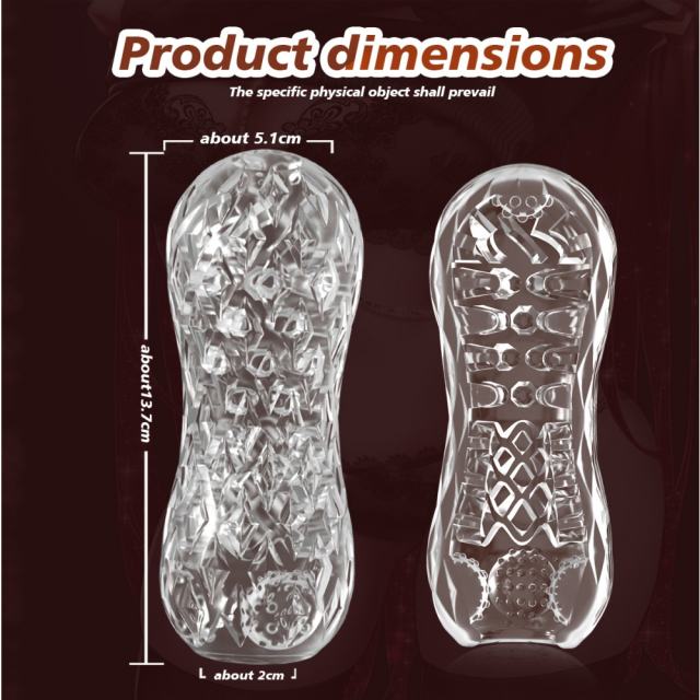 5.0" Clear Male Stroker-TJ Soft ClearTPE Male Masturbator – Handheld Pocket Stroker with Stimulating Protrusion Texture for Men's Training & Solo Pleasure