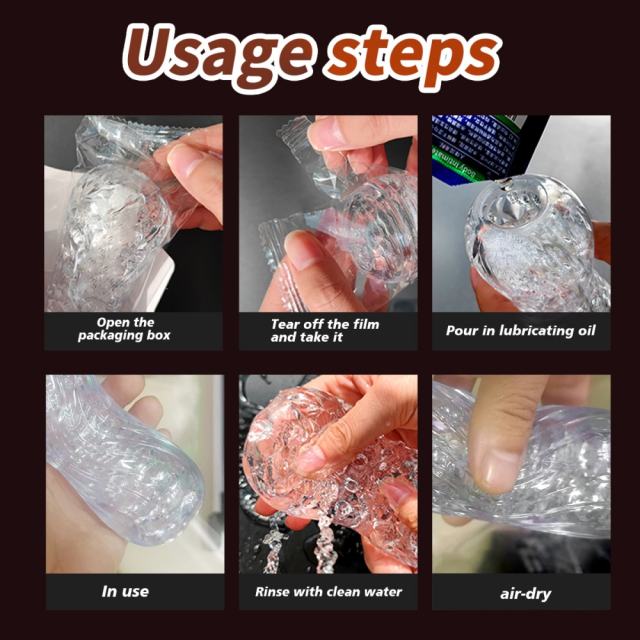 5.0" Clear Male Stroker-XX Soft ClearTPE Male Masturbator – Handheld Pocket Stroker with String Line Texture for Men's Training & Solo Pleasure