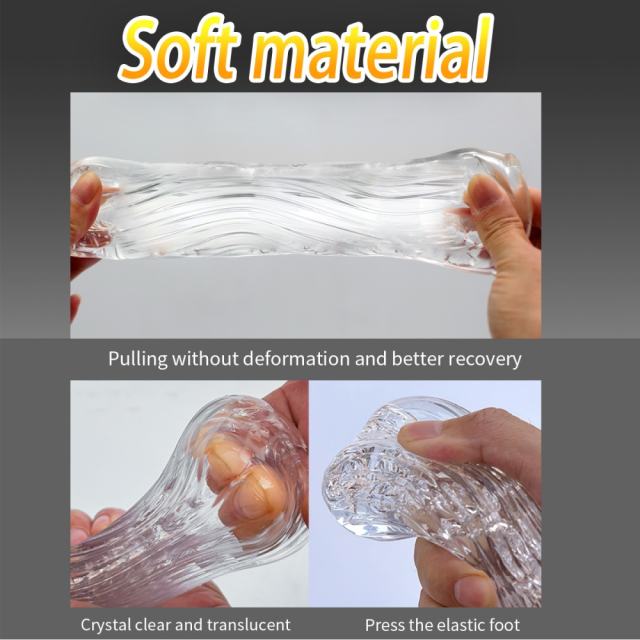 5.4" Kongfu 3 Soft ClearTPE Male Masturbator – Handheld Pocket Stroker with Realistic Texture for Men's Training & Solo Pleasure