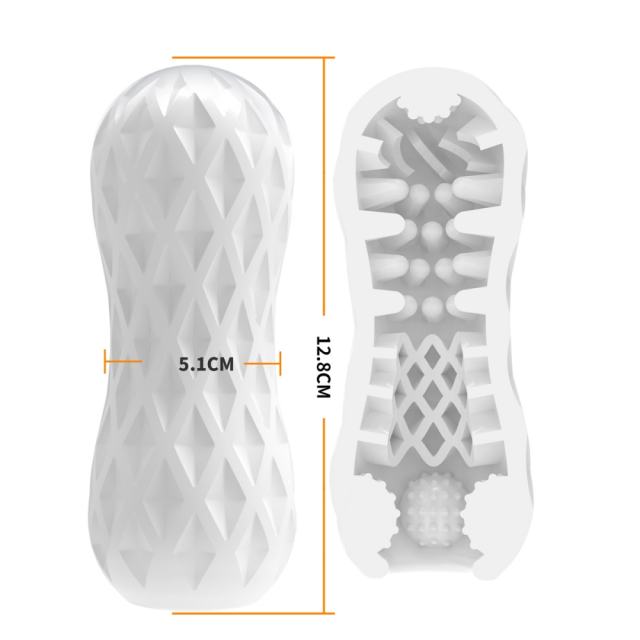 5.0" Dynamic Trainer-HZ Soft ClearTPE Male Masturbator – Handheld Pocket Stroker with Ring Drill Texture for Men's Training & Solo Pleasure