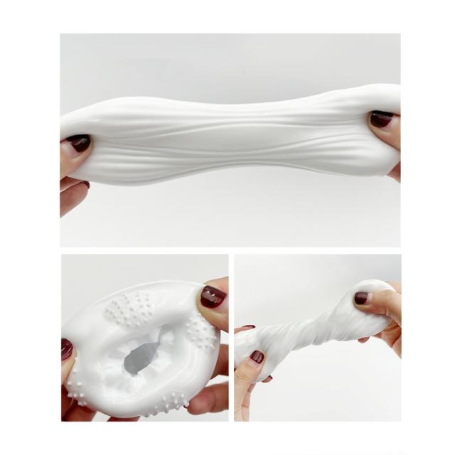 5.0" Dynamic Trainer-LW Soft ClearTPE Male Masturbator – Handheld Pocket Stroker with Flow Line Texture for Men's Training & Solo Pleasure