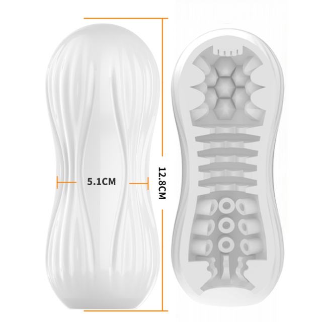 5.0" Dynamic Trainer-LW Soft ClearTPE Male Masturbator – Handheld Pocket Stroker with Flow Line Texture for Men's Training & Solo Pleasure