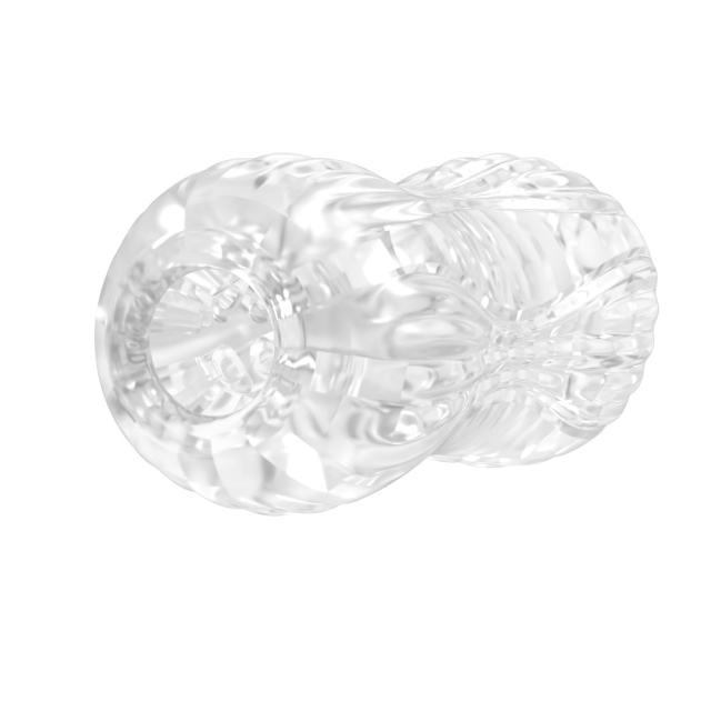 5.0" Clear Male Stroker-XX Soft ClearTPE Male Masturbator – Handheld Pocket Stroker with String Line Texture for Men's Training & Solo Pleasure