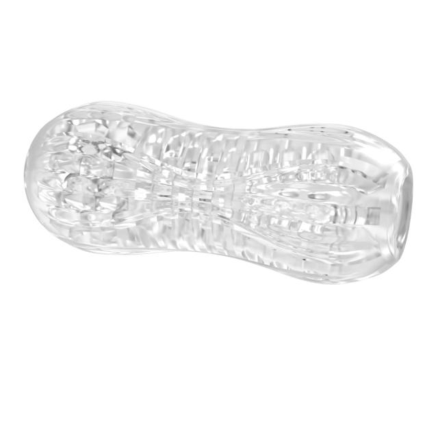 5.0" Clear Male Stroker-XX Soft ClearTPE Male Masturbator – Handheld Pocket Stroker with String Line Texture for Men's Training & Solo Pleasure