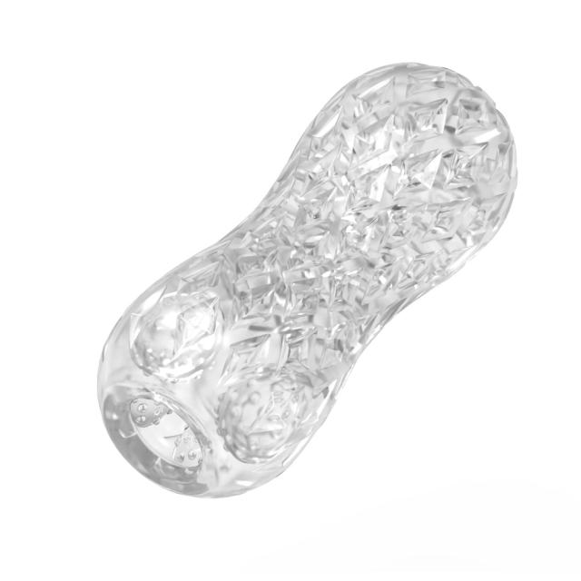 5.0" Clear Male Stroker-TJ Soft ClearTPE Male Masturbator – Handheld Pocket Stroker with Stimulating Protrusion Texture for Men's Training & Solo Pleasure
