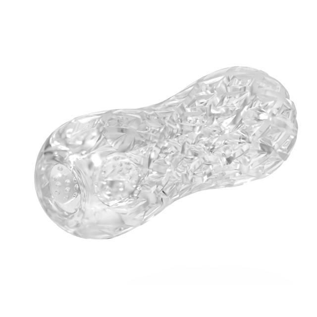 5.0" Clear Male Stroker-TJ Soft ClearTPE Male Masturbator – Handheld Pocket Stroker with Stimulating Protrusion Texture for Men's Training & Solo Pleasure