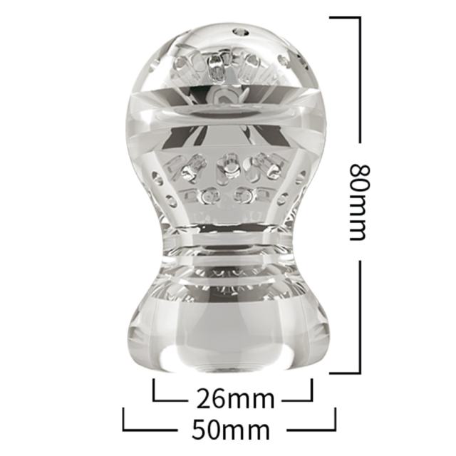 3.1" Mini DD Male Stroker Soft ClearTPE Male Masturbator– Compact Mini Design for Travel & Discreet Use