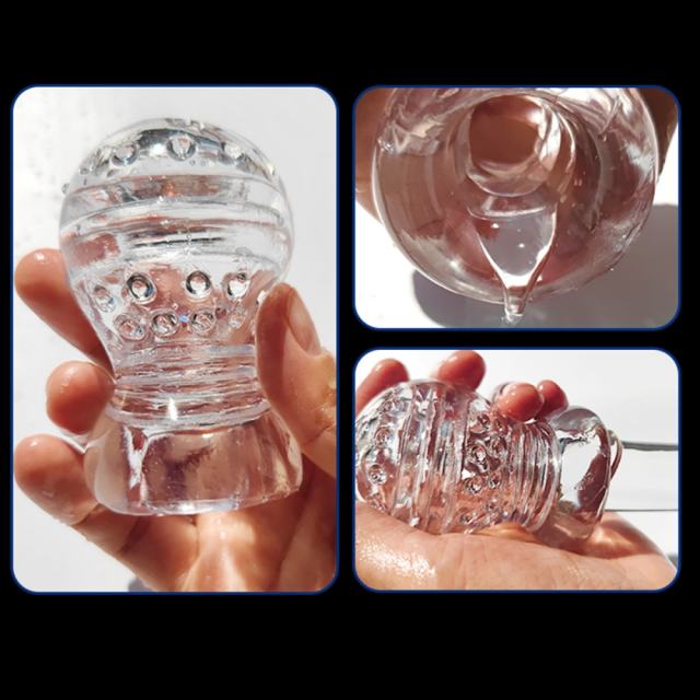 3.1" Mini DD Male Stroker Soft ClearTPE Male Masturbator– Compact Mini Design for Travel & Discreet Use