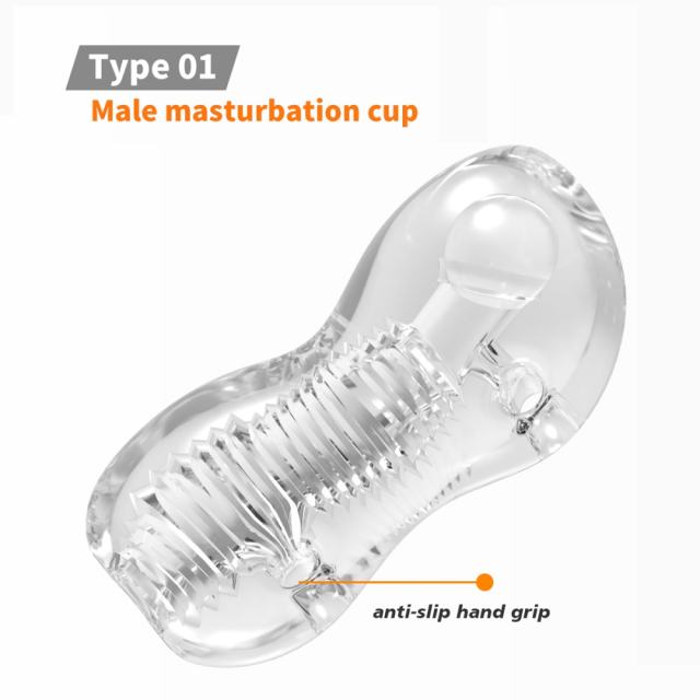 5.3" Male Stroker 1 Soft ClearTPE Male Masturbator – Handheld Pocket Stroker with Realistic Texture for Men's Training & Solo Pleasure