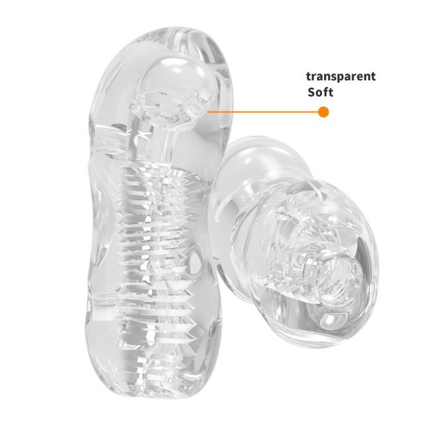 5.3" Male Stroker 1 Soft ClearTPE Male Masturbator – Handheld Pocket Stroker with Realistic Texture for Men's Training & Solo Pleasure