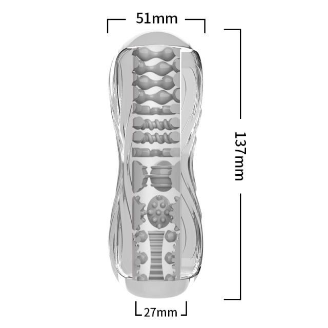 5.4" Kongfu 1 Soft ClearTPE Male Masturbator – Handheld Pocket Stroker with Realistic Texture for Men's Training & Solo Pleasure