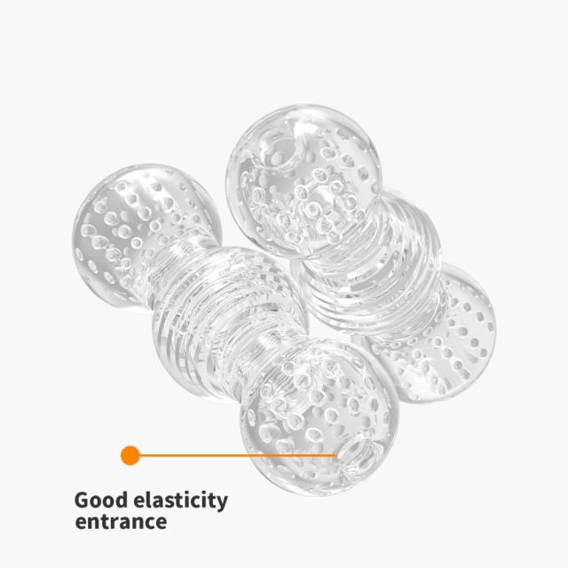 5.7" Male Stroker 2 Soft ClearTPE Male Masturbator – Handheld Pocket Stroker with Realistic Texture for Men's Training & Solo Pleasure