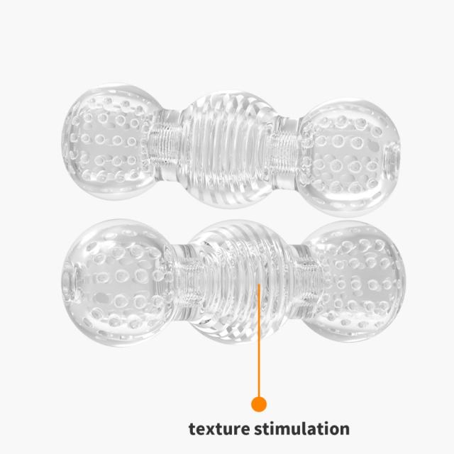 5.7" Male Stroker 2 Soft ClearTPE Male Masturbator – Handheld Pocket Stroker with Realistic Texture for Men's Training & Solo Pleasure