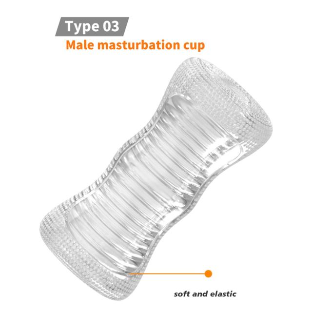 5.9" Male Stroker 3 Soft ClearTPE Male Masturbator – Handheld Pocket Stroker with Realistic Texture for Men's Training & Solo Pleasure