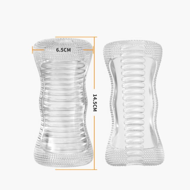 5.9" Male Stroker 3 Soft ClearTPE Male Masturbator – Handheld Pocket Stroker with Realistic Texture for Men's Training & Solo Pleasure