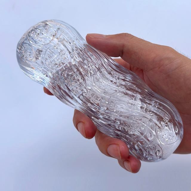 5.4" Kongfu 3 Soft ClearTPE Male Masturbator – Handheld Pocket Stroker with Realistic Texture for Men's Training & Solo Pleasure