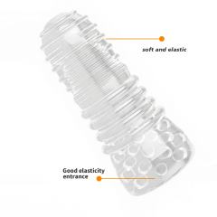 4.9" Male Stroker 5 Soft ClearTPE Male Masturbator – Handheld Pocket Stroker with Realistic Texture for Men's Training & Solo Pleasure