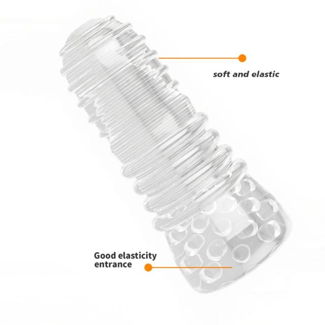 4.9" Male Stroker 5 Soft ClearTPE Male Masturbator – Handheld Pocket Stroker with Realistic Texture for Men's Training & Solo Pleasure