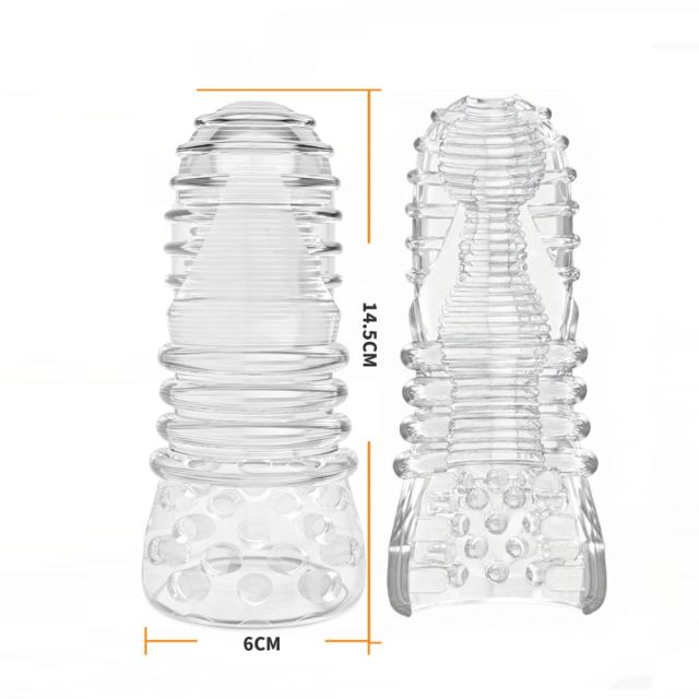 5.7" Male Stroker 4 Soft ClearTPE Male Masturbator – Handheld Pocket Stroker with Realistic Texture for Men's Training & Solo Pleasure